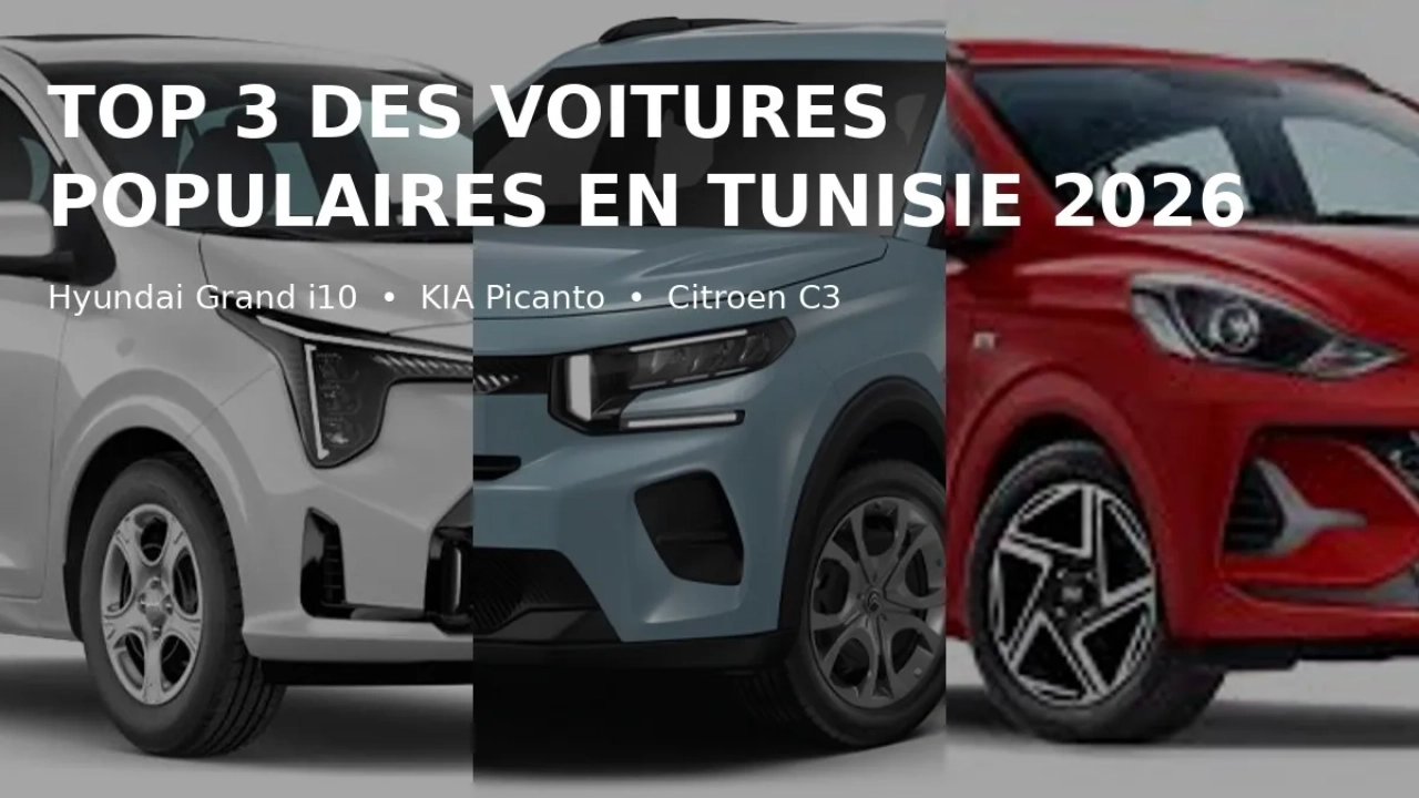 Top 3 des voitures populaires en Tunisie en 2026